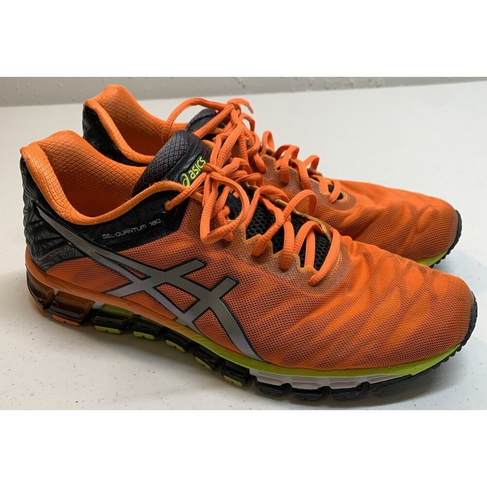 Asics Gel-Quantum 180 Mens 11 Running Shoes Hot Orange/Silver/Dark Slate
